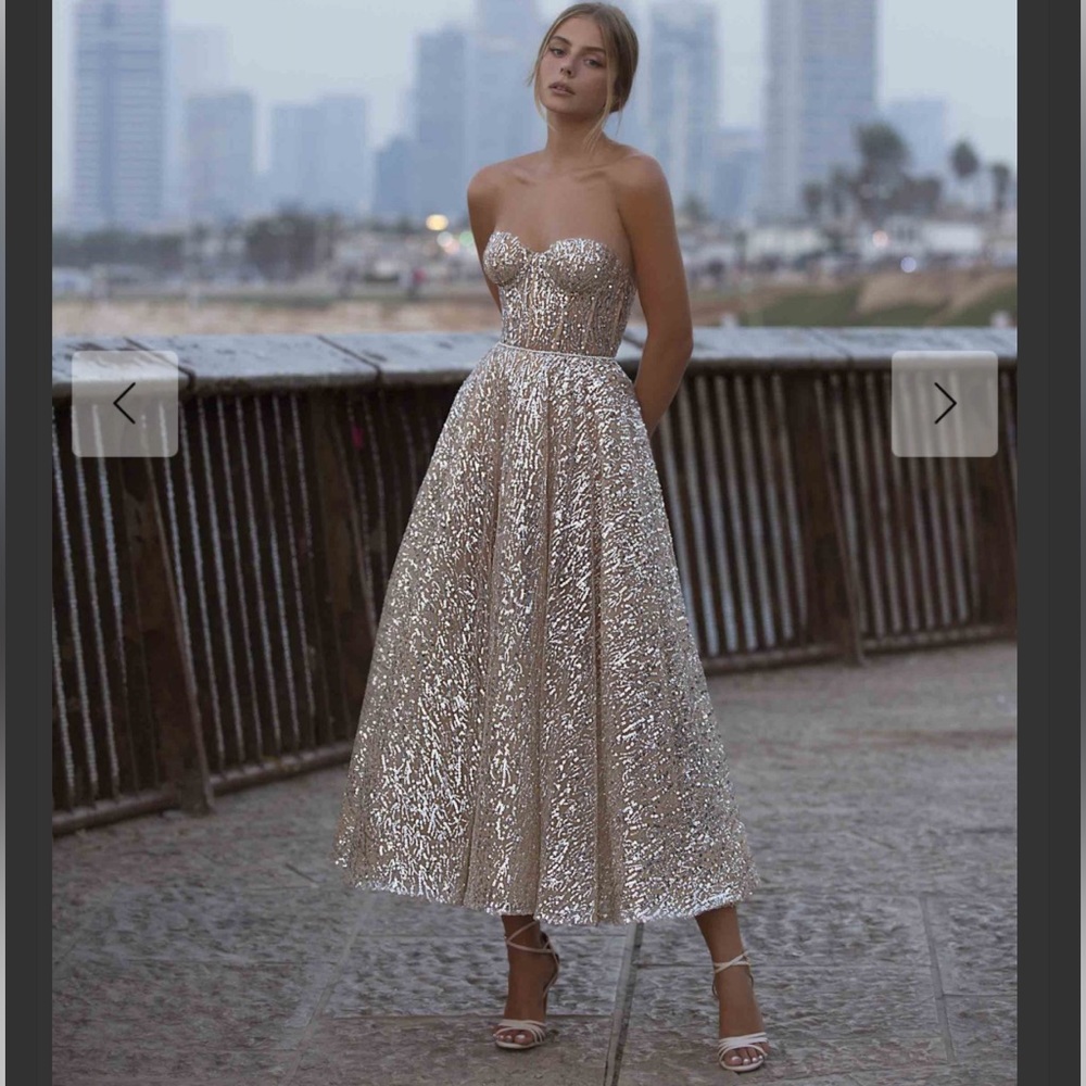 Berta Evening gown 21-66. Size 36 color:nude and sparkle